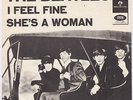 BEATLES I Feel Fine RARE Denmark 45 PURPLE LABELS b/w She's A Woman DANISH P/S