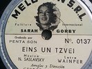jewish yiddish 78 RPM-sarah gorby-eins un zwei / kinderlach-meloton argentina-NM