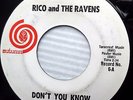 RICO & RAVENS Don't you know b/w In my heart 1964 NORTHERN SOUL Autumn 45 e5562