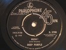 DEEP PURPLE hush/one more rainy day VERY RARE 1968 PARLOPHONE INDIA 7