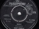 DEEP PURPLE HUSH / ONE MORE RAINY DAY VERY RARE 1968 RECORD INDIA 7' PS 45 rpm