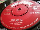 Beatles Love Me Do.Orig 1962 red label 7inch 45  Real collectors copy  Near mint