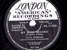 CLASSIC FATS DOMINO 78 MY BLUE HEAVEN / I'M IN LOVE AGAIN LONDON HLU 8280 V+/EX-