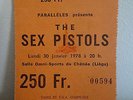 Ticket Rare Belgian Punk Concert Sex Pistols Liège january 1978 Rotten no Clash