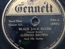 Gennett Records Gabriel Brown Black Jack Blues 78