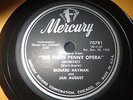 78RPM Mercury 70781 Richard Hayman + J August, 3 Penny Opera, Mack the Knife E-E