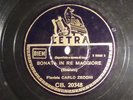SCARLATTI SONATA IN RE MAGG./MINUETTO CARLO ZECCHI PIANO 78RPM CETRA RARE '37