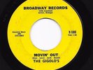 Mod Surf Tittyshaker 45 GIGOLO'S Movin' Out/Black & Blue Broadway HEAR