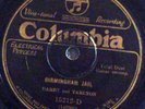 Darby and Tarlton 78rpm Birmingham Jail Blues 1927 Columbia  15212-D  Country