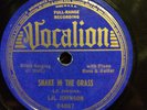 Vocalion 04607 Lil Johnson SNAKE IN GRASS  1937 Big Bill/Blind John  78 rpm