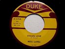 Miss Lavell STOLEN LOVE / YOU'RE THE MOST 1960 Popcorn Northern Soul 45 on Duke