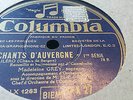 CHANTS AUVERGNE MADELEINE GREY & ORCHESTRA ELIE COHEN. COLUMBIA LFX27-29
