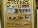 60m.  Original Graphophone Concert Poster with Ticket - From the Brown Wax Era