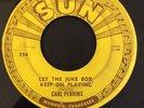 Sun Records #224 Fair 45 Carl Perkins Let The Jukebox Keep On Playing