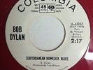 ULTRA-RARE NM 45 BOB DYLAN SUBTERRANEAN HOMESICK BLUES - RED VINYL DJ PROMO