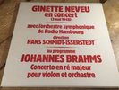 LP * BRAHMS Violin Concerto GINETTE NEVEU ISSERSTEDT STIL 0305S48 French VINYL