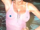 Ein seltenes Sabrina Salerno XL Poster im durchsichtigen Badeanzug Boys Nippel