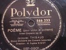 Jacques Thibaud Polydor 566233--4 Violin Bigot Chausson Poême 12'' Frenc 2x78rpm