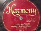 University Six (California Ramblers), Arthur Fields 1926 pre war HARMONY 316-H