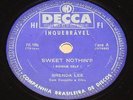 BRENDA LEE 1960 Sweet Nothin/ Weep no more my baby RARE 10” 78 RPM Ex BRAZIL
