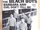THE BEACH BOYS PICTURE SLEEVE ONLY BARBARA ANN/ GIRL DON'T TELL ME