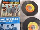 2 BEATLES 60s 45 PICTURE SLEEVES W/DISCS. AND I LOVE HER & HELP