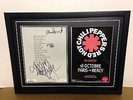 Red Hot Chili Peppers Hand Signed/Autographed Songsheet with a Photograph & COA