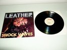 LEATHER - SHOCK WAVES - RARE ORIGINAL ROADRACER VINYL 1989 (LEATHER LEONE)