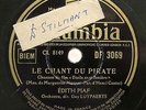 78 RPM EDITH PIAF Le chant du pirate Adieu mon coeur  COLUMBIA DF 306 free shipp