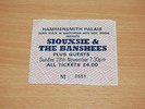 SIOUXSIE & THE BANSHEES - RARE 1982 UK TICKET STUB HAMMERSMITH PALAIS