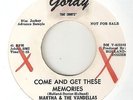 MARTHA & VANDELLAS Come And Get These Memories GORDY DJ  MOTOWN NORTHERN SOUL 45