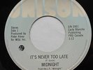 MIDNIGHT It's never too late NM CANADA 1979 MODERN SOUL FUNK RARE 45 Druick  7