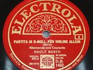 3x 78rpm ELECTROLA D.B. 1422/24 ADOLF BUSCH VIOLIN SOLO BACH PARTITA II CHACONNE