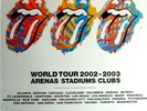 Rolling Stones - World Tour 2002-03. Arenas Stadiums Clubs Concert Poster.