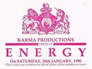 KARMA ENERGY Rave Flyer Flyers 20/1/90 A5 Rare Acid House Pre-flyer