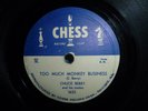 CHUCK BERRY too much monkey business / brown eyed...78 RPM CHESS 1956
