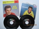 Two RICKY NELSON 45 RPM Records & Sleeves Be-Bop Baby, Honeycomb It's Late FINE