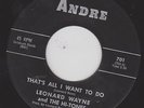 LEONARD WAYNE & THE HI TONES That's all I want to do Andre Rare US popcorn 45