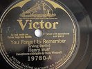 Henry Burr - 78rpm single 10-inch – Victor V.E. #19780 Alone At Last