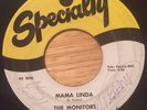 THE MONITORS Mama Linda / Hop Scotch RARE R&B POPCORN 45 Specialty #636