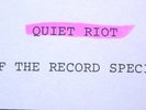 QUIET RIOT KEV DuBROW - Off The Record - '84 1-hour radio interview 2-LP set NM