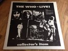 The Who LP Live collectors item White labels LOVELY COPY