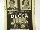 DECCA SEPTEMBER 1932 SUPPLEMENT AL BOWLLY, DON BARRETTO CUBAN BAND COVER PICS