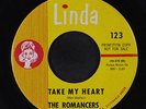 ROMANCERS: Take My Heart / She Gives Me Love 45 (dj) Rock & Pop