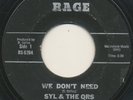 SYL & THE QRS on Rage —WE DON'T NEED— bay area northern soul funk 45 RARE LISTEN