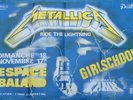 Metallica Ride the Lightning Affiche Originale Concert Paris 84 Original Poster