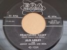 ALIS LESLEY Heartbreak Harry / He Will Come Back to Me ROCKABILLY 45 ERA 1034 VG