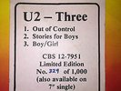 U2 Three Out of Control Limited Edition Numbered First Pressing 12