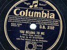 RARE 1953 UK #1 JO STAFFORD 78 YOU BELONG TO ME /PRETTY BOY COLUMBIA DB 3152 EX