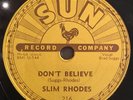 RARE Slim Rhodes SUN 216 Don't Believe / Uncertain Love 78 VG
